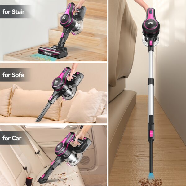 INSE N5 Cordless Vacuum Cleaner Strong Suction, 32Kpa, 6-in-1 Rechargeable Powerful Lightweight Handheld Vacuum Cleaner, Running Time 45 Minutes, 40.58 Oz Dust Cup, Vacuum Cleaner For Home, Hardwood Floor, Carpet And Pet Hair - Image 6