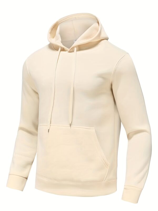 Best-Selling Men's Solid Color Hoodie - Casual Loose Fit Drawstring Hooded Sweatshirt with Pocket, Soft Fleece Lining, and Adjustable Hem for Ultimate Comfort - Image 5
