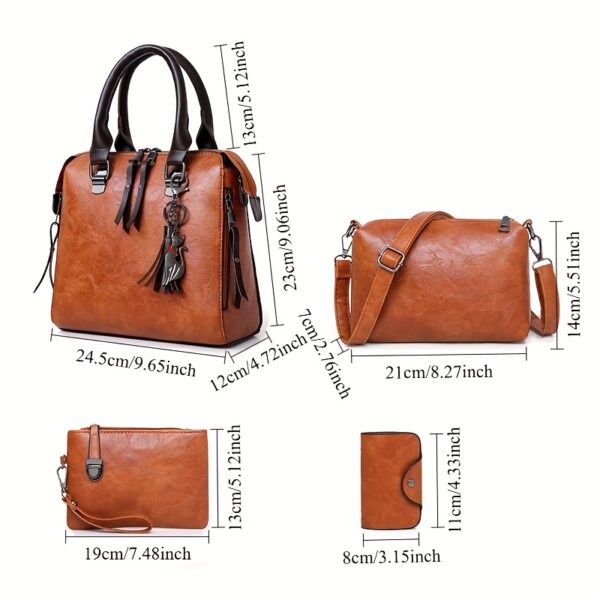 Large capacity mother and child bag new retro trend multi-piece set portable Women's bag bag Women's foreign style shoulder messenger bag embossing - Image 3