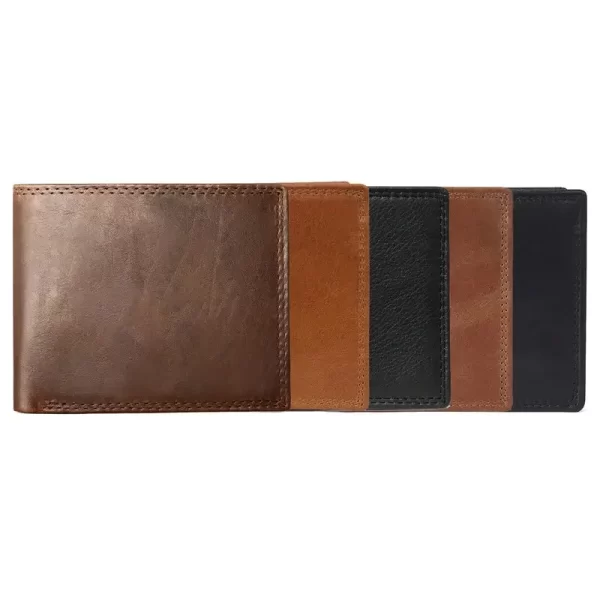 GENODERN Cow Leather Men Wallets with Coin Pocket Vintage Male Purse RFID Blocking Genuine Leather Men Wallet with Card Holders - Image 6