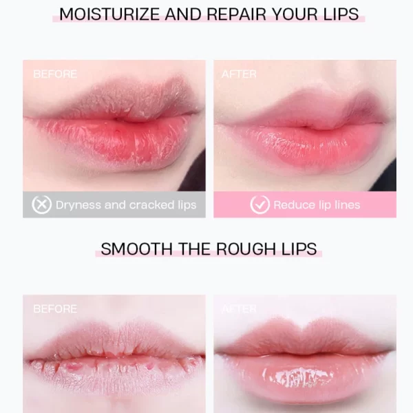 LAIKOU Cherry Blossom Lip Serum Mask Dry Crack Peeling Repair Reduce Lip Fine Lines Essence Moisturizing Sakura Beauty Care 8g - Image 2