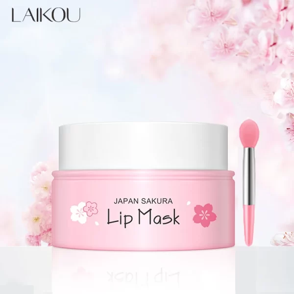 LAIKOU Cherry Blossom Lip Serum Mask Dry Crack Peeling Repair Reduce Lip Fine Lines Essence Moisturizing Sakura Beauty Care 8g - Image 7