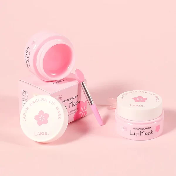 LAIKOU Cherry Blossom Lip Serum Mask Dry Crack Peeling Repair Reduce Lip Fine Lines Essence Moisturizing Sakura Beauty Care 8g - Image 6