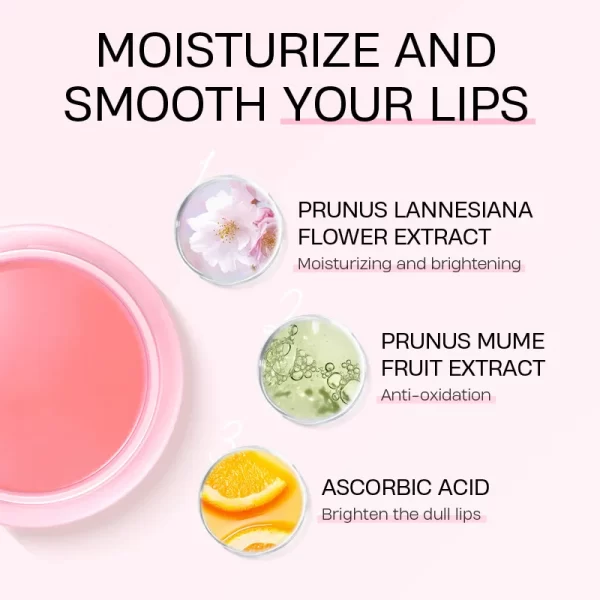 LAIKOU Cherry Blossom Lip Serum Mask Dry Crack Peeling Repair Reduce Lip Fine Lines Essence Moisturizing Sakura Beauty Care 8g - Image 3