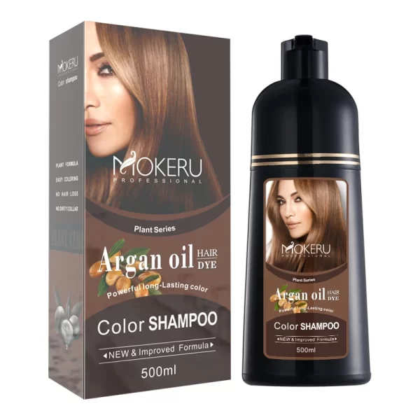 Mokeru Natural Organic Brown Hair Color Permanent Hair Coloring Shampoo Long Lasting Hair Dye Shampoo For Women Professional Dye - Image 6