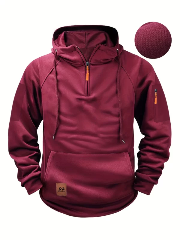 New Multi Pocket Zipper Fleece Dropped Shoulder Hooded Sweatshirt Men's Women's Plus Size Loose Pullover Fashion Sweatshirt - Image 5