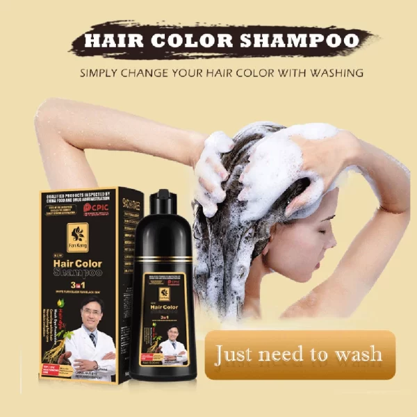 500ml Permanent Hair Shampoo Organic Natural Fast Hair Dye Plant Essence Hair Colorng Cream Cover Dye Shampoo For Women Men - Image 2