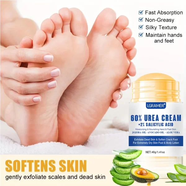 40g Urea Foot Cream Dry Cracked Feet Heel Gentle Exfoliation Softening Skin Ultra-Hydrating Hand Foot Care Cream Stick Protuct