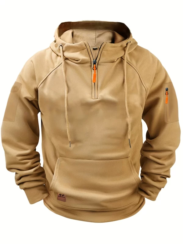 New Multi Pocket Zipper Fleece Dropped Shoulder Hooded Sweatshirt Men's Women's Plus Size Loose Pullover Fashion Sweatshirt - Image 2