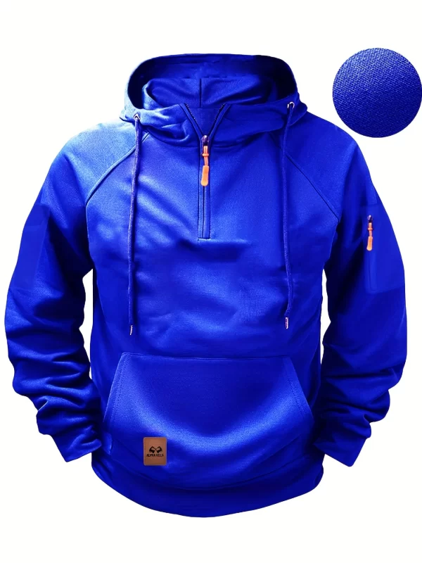 New Multi Pocket Zipper Fleece Dropped Shoulder Hooded Sweatshirt Men's Women's Plus Size Loose Pullover Fashion Sweatshirt - Image 7