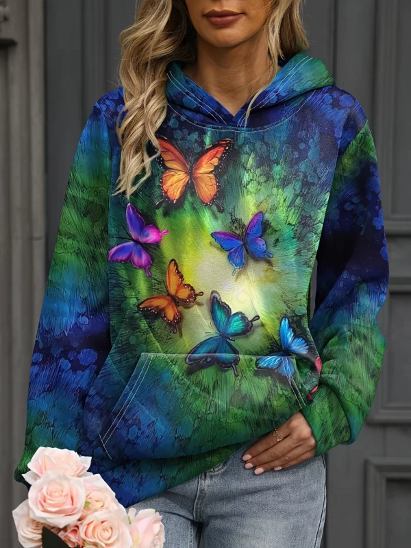 Butterfly 3d Print Hoodie Women Fashion Oversized Hoodies Women Sweats Animal Sweatshirt Female Clothes Girl Coat Pullover Hoody