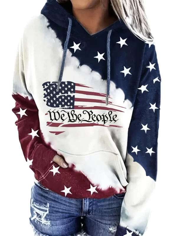 American Flag & Blessed 3d Print Hoodie Women Fashion Oversized Hoodies Women Sweats Letter Coat Sweatshirt With Pocket Pullover - Image 11