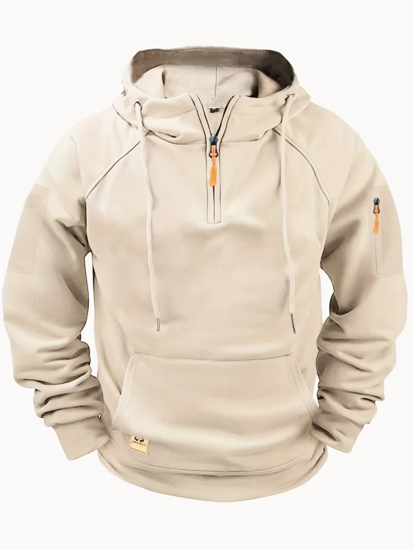 New Multi Pocket Zipper Fleece Dropped Shoulder Hooded Sweatshirt Men's Women's Plus Size Loose Pullover Fashion Sweatshirt - Image 4