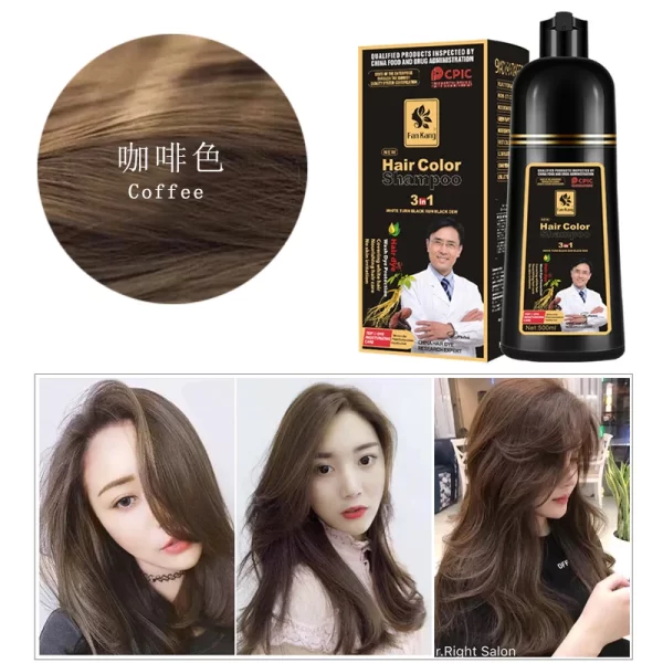 500ml Permanent Hair Shampoo Organic Natural Fast Hair Dye Plant Essence Hair Colorng Cream Cover Dye Shampoo For Women Men - Image 7