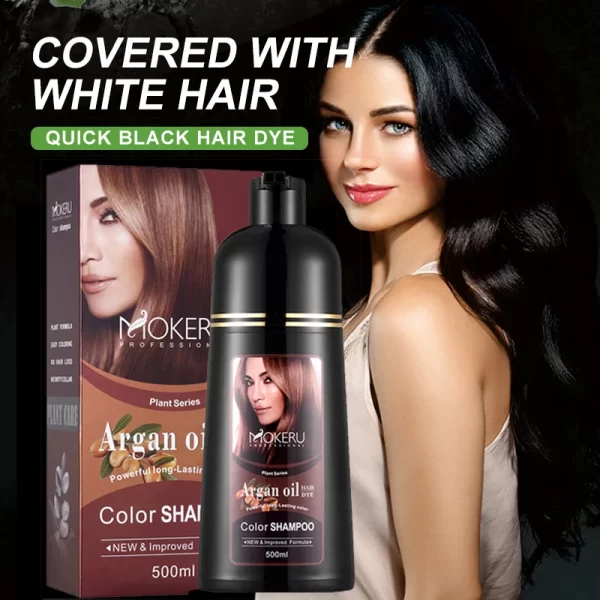 Mokeru Natural Organic Brown Hair Color Permanent Hair Coloring Shampoo Long Lasting Hair Dye Shampoo For Women Professional Dye - Image 2