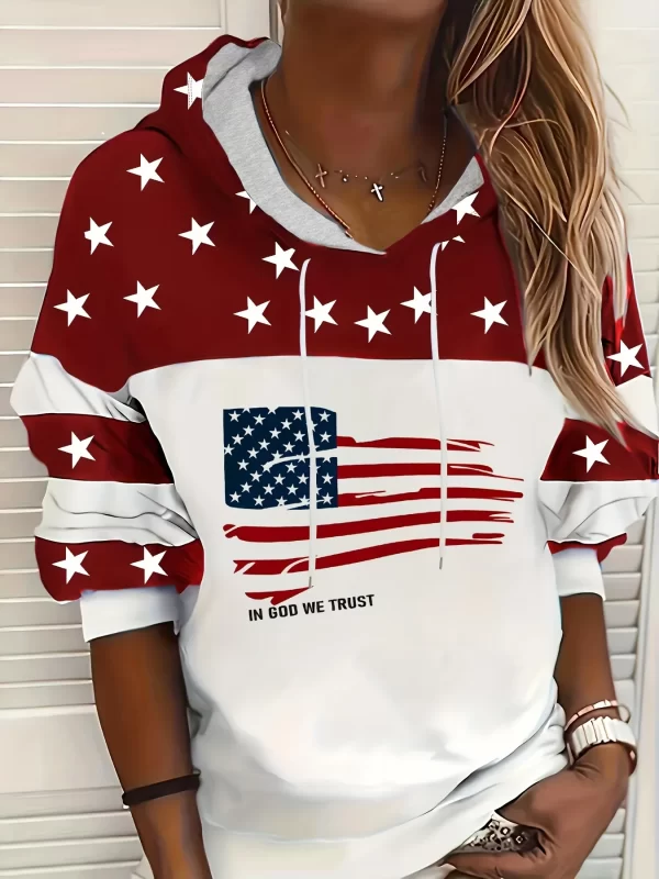 American Flag & Blessed 3d Print Hoodie Women Fashion Oversized Hoodies Women Sweats Letter Coat Sweatshirt With Pocket Pullover - Image 10