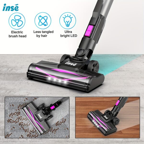 INSE N5 Cordless Vacuum Cleaner Strong Suction, 32Kpa, 6-in-1 Rechargeable Powerful Lightweight Handheld Vacuum Cleaner, Running Time 45 Minutes, 40.58 Oz Dust Cup, Vacuum Cleaner For Home, Hardwood Floor, Carpet And Pet Hair - Image 10