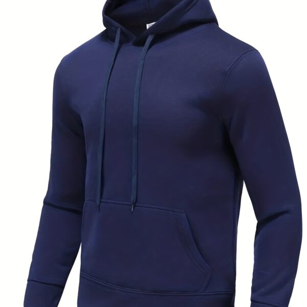 Best-Selling Men's Solid Color Hoodie - Casual Loose Fit Drawstring Hooded Sweatshirt with Pocket, Soft Fleece Lining, and Adjustable Hem for Ultimate Comfort - Image 23
