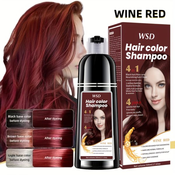 4-in-1 Hair Color Shampoo For Gray Hair, All-in-One Hair Color Nourishes, Moisturizes, Gentle Formula For Normal Hair - 16.91 Oz, Easy To Use At Home, Unisex, Cruelty-Free - Image 3