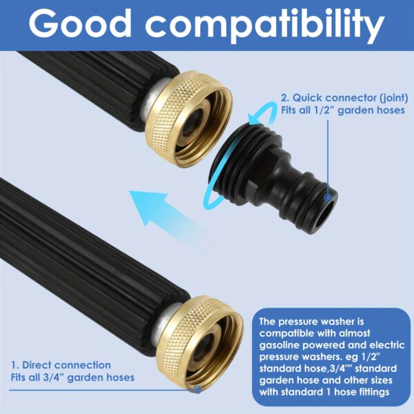 Heavy-Duty High-Pressure Garden Hose Nozzle with 3 Spray Patterns - Durable Aluminum Alloy, Fit for Car & Yard Cleaning - Image 7