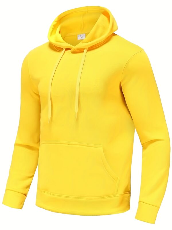 Best-Selling Men's Solid Color Hoodie - Casual Loose Fit Drawstring Hooded Sweatshirt with Pocket, Soft Fleece Lining, and Adjustable Hem for Ultimate Comfort - Image 9