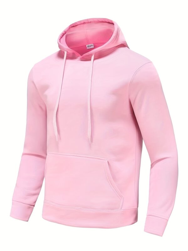 Best-Selling Men's Solid Color Hoodie - Casual Loose Fit Drawstring Hooded Sweatshirt with Pocket, Soft Fleece Lining, and Adjustable Hem for Ultimate Comfort - Image 2