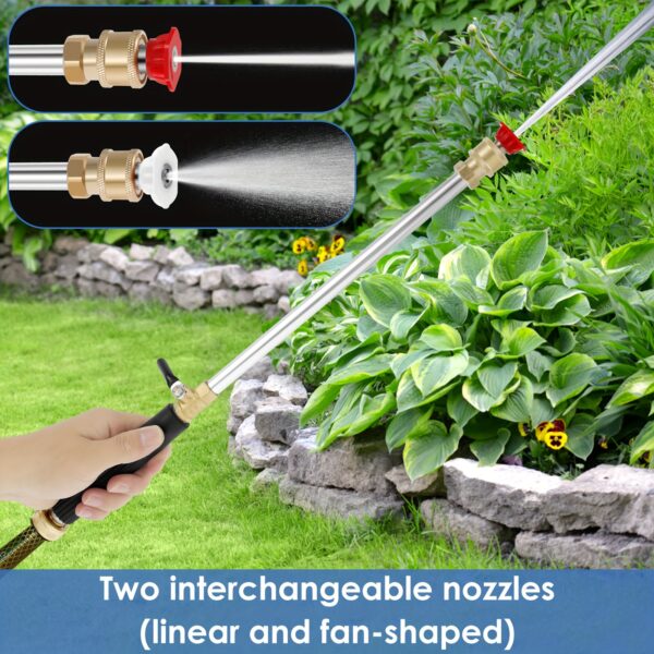 Heavy-Duty High-Pressure Garden Hose Nozzle with 3 Spray Patterns - Durable Aluminum Alloy, Fit for Car & Yard Cleaning - Image 5