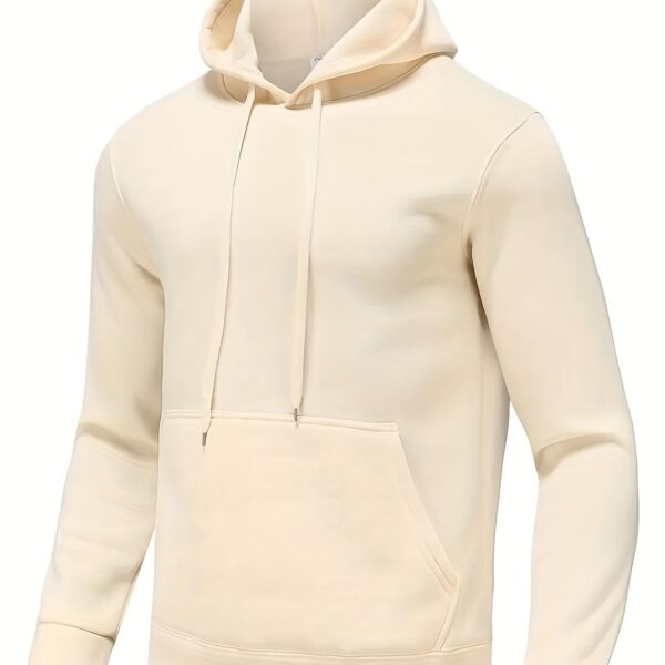 Best-Selling Men's Solid Color Hoodie - Casual Loose Fit Drawstring Hooded Sweatshirt with Pocket, Soft Fleece Lining, and Adjustable Hem for Ultimate Comfort - Image 15