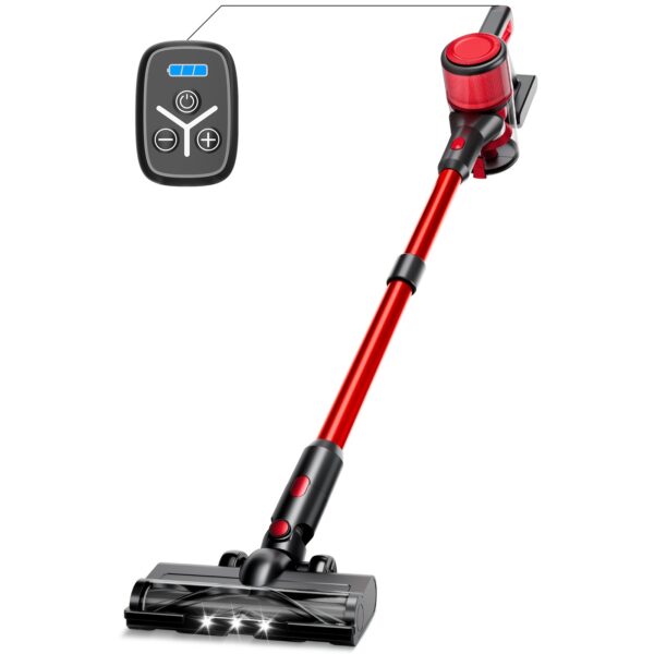 [Home Relaxation] Powerful Cordless Stick Vacuum Cleaner - 45kPa Suction, Rechargeable with 2600mAh Battery, Up to 45 Mins Runtime, Lightweight & Portable for Hardwood, Carpet, Pet Hair, and Tight Spaces, Includes LED Lights & Crevice Tool, Cordless Vacuu - Image 8