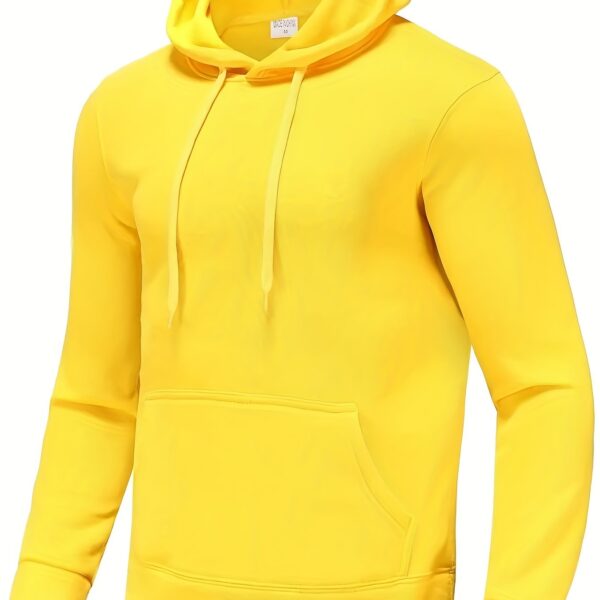 Best-Selling Men's Solid Color Hoodie - Casual Loose Fit Drawstring Hooded Sweatshirt with Pocket, Soft Fleece Lining, and Adjustable Hem for Ultimate Comfort - Image 24