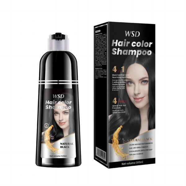 4-in-1 Hair Color Shampoo For Gray Hair, All-in-One Hair Color Nourishes, Moisturizes, Gentle Formula For Normal Hair - 16.91 Oz, Easy To Use At Home, Unisex, Cruelty-Free