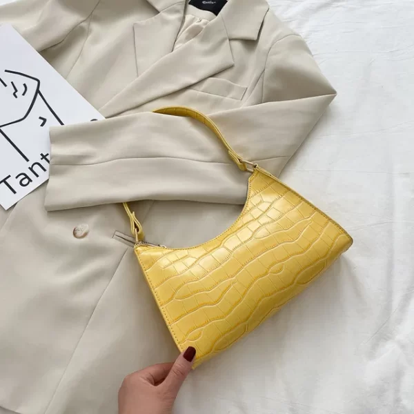 Fashion PU Leather Bags for Women Alligator Pattern Armpit Handbag Female Small Underarm Messenger Bag Purse - Image 10