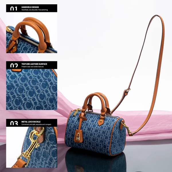 Women's Shoulder Bag  New Cowboy Splicing Pillow Bag, Casual Party Women's Handbag - Image 4