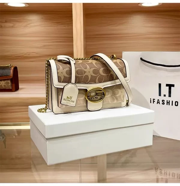 New minimalist and fashionable small handbag, contrasting color women's bag, high-end carriage crossbody bag, portable box bag - Image 32