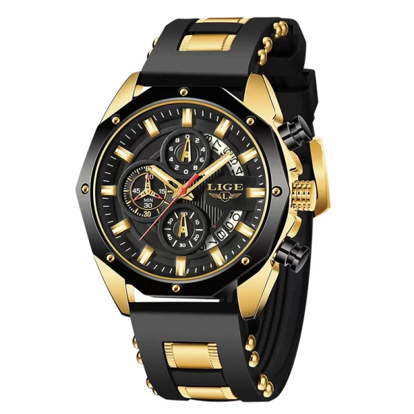 LIGE New Fashion Mens Watches Top Brand Luxury Silicone Sport Watch Men Quartz Date Clock Waterproof Wristwatch Chronograph - Image 11