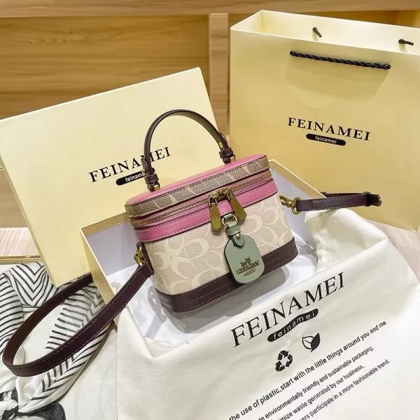 New minimalist and fashionable small handbag, contrasting color women's bag, high-end carriage crossbody bag, portable box bag - Image 30