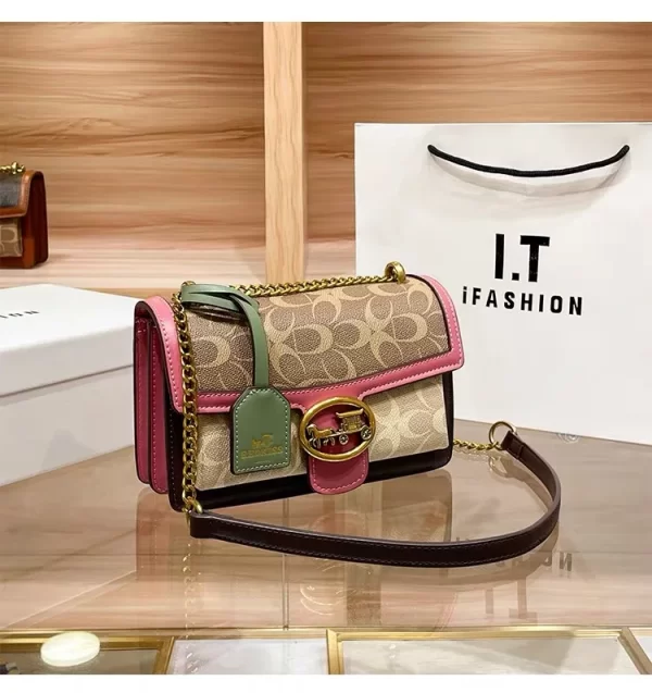 New minimalist and fashionable small handbag, contrasting color women's bag, high-end carriage crossbody bag, portable box bag - Image 7