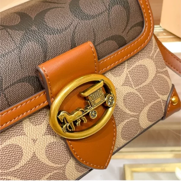 New minimalist and fashionable small handbag, contrasting color women's bag, high-end carriage crossbody bag, portable box bag - Image 4