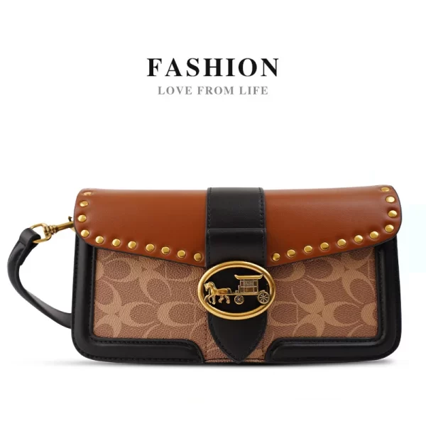 New minimalist and fashionable small handbag, contrasting color women's bag, high-end carriage crossbody bag, portable box bag - Image 27