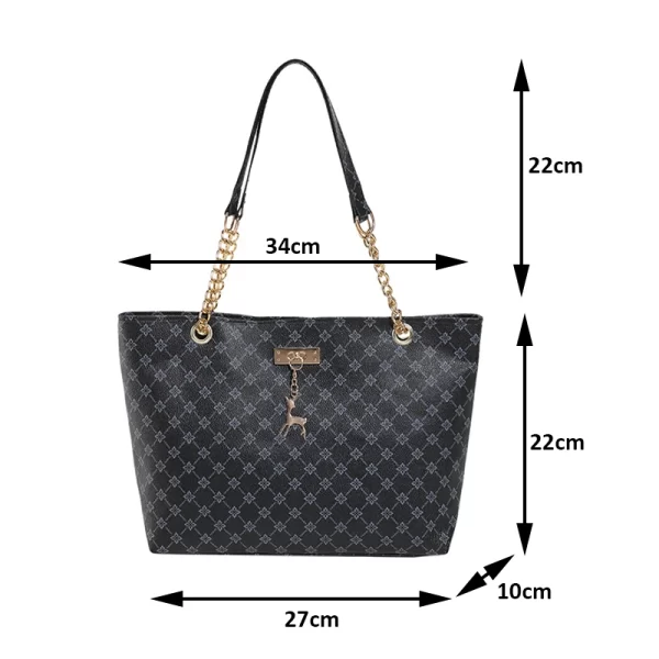 New Presbyopia Handbag Texture Soft Leather Large Capacity Tote Women Bag With Hanging Accessories Shoulder Bag - Image 6