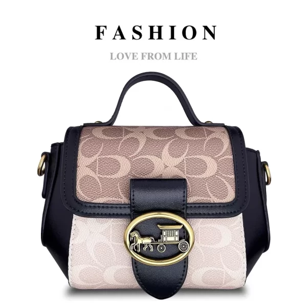 New minimalist and fashionable small handbag, contrasting color women's bag, high-end carriage crossbody bag, portable box bag - Image 10