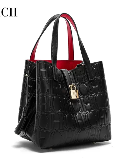 CHCH Women's Tote Bag New Steel Embossed Handheld Bun Mother Shopping Bag