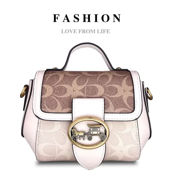 New minimalist and fashionable small handbag, contrasting color women's bag, high-end carriage crossbody bag, portable box bag - Image 11