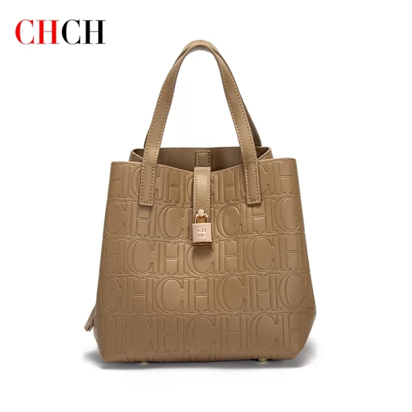CHCH Women's Tote Bag New Steel Embossed Handheld Bun Mother Shopping Bag - Image 11