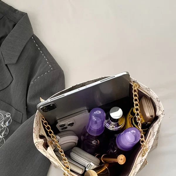 New Presbyopia Handbag Texture Soft Leather Large Capacity Tote Women Bag With Hanging Accessories Shoulder Bag - Image 5